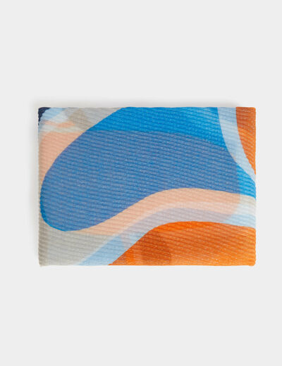 Foulard plissé imprimé multicolore femme