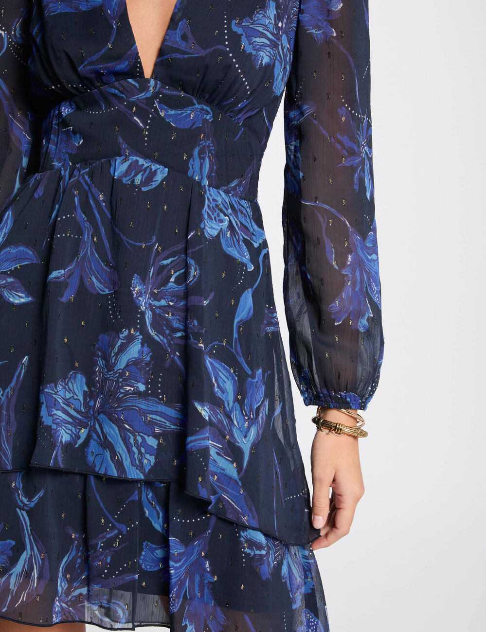 Kurzes A-Linien-Kleid mit Print mehrfarbig damen