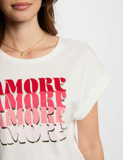 T-shirt mit Aufdruck weiss damen