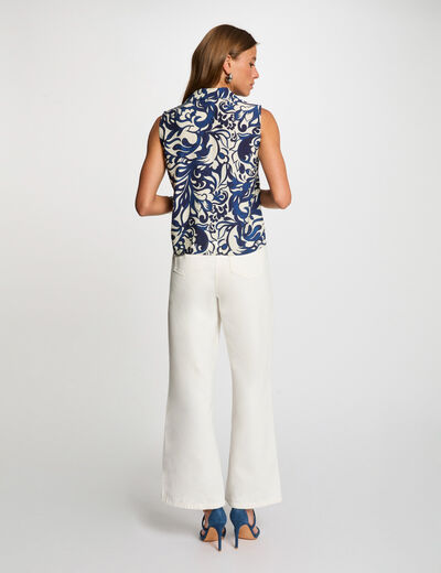 Chemise sans manches imprimée multicolore femme