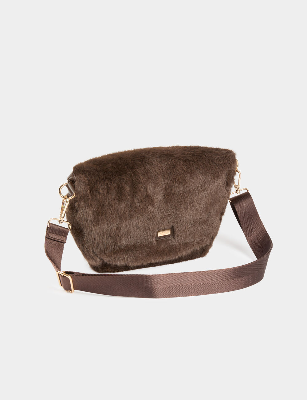 G&uuml;rteltasche aus Kunstfell dunkelbraun damen