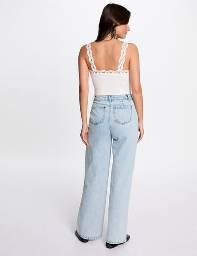 Tanktop mit breiten Trägern weiss damen