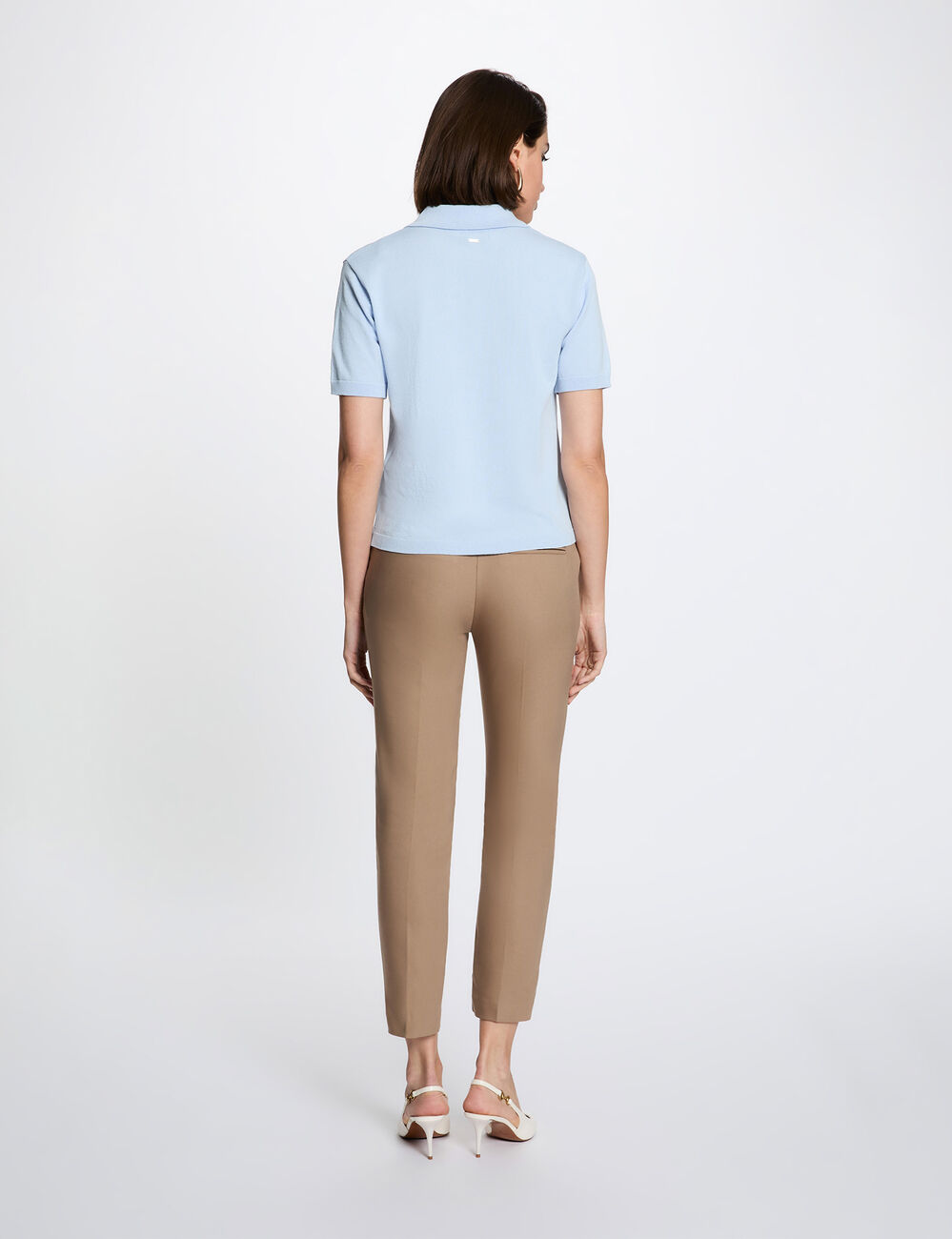 Pantalon cigarette 7/8&egrave;me taupe femme