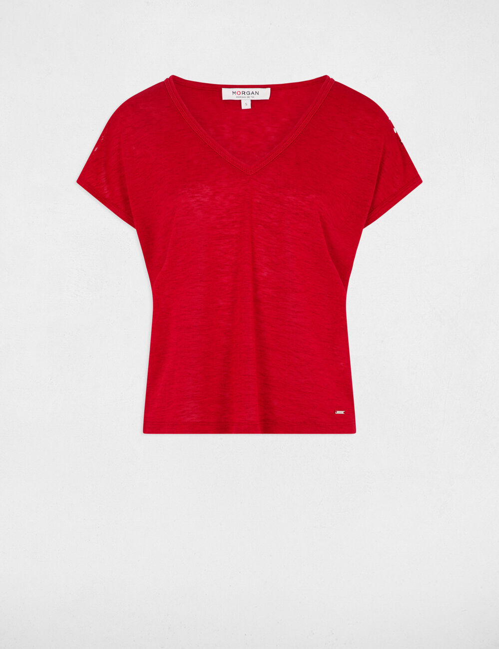 T-shirt manches courtes rouge femme