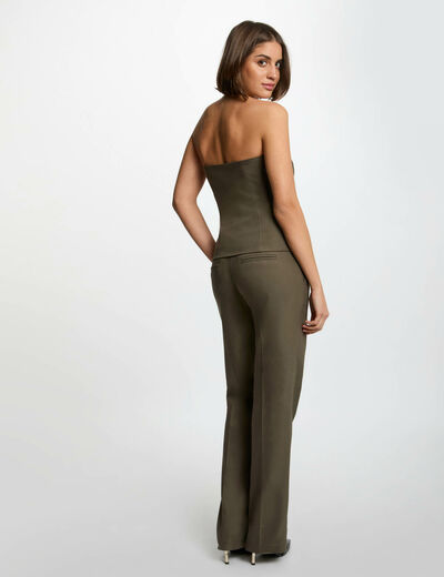 Zigarettenhose mit Abnähern khakigrün damen
