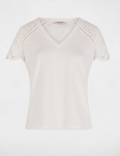 T-shirt manches courtes blanc femme