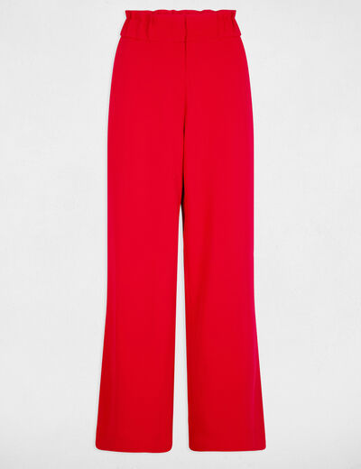 Weite Hose mit Falten rot damen
