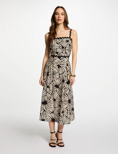 Bedrucktes gerades Midikleid mehrfarbig damen