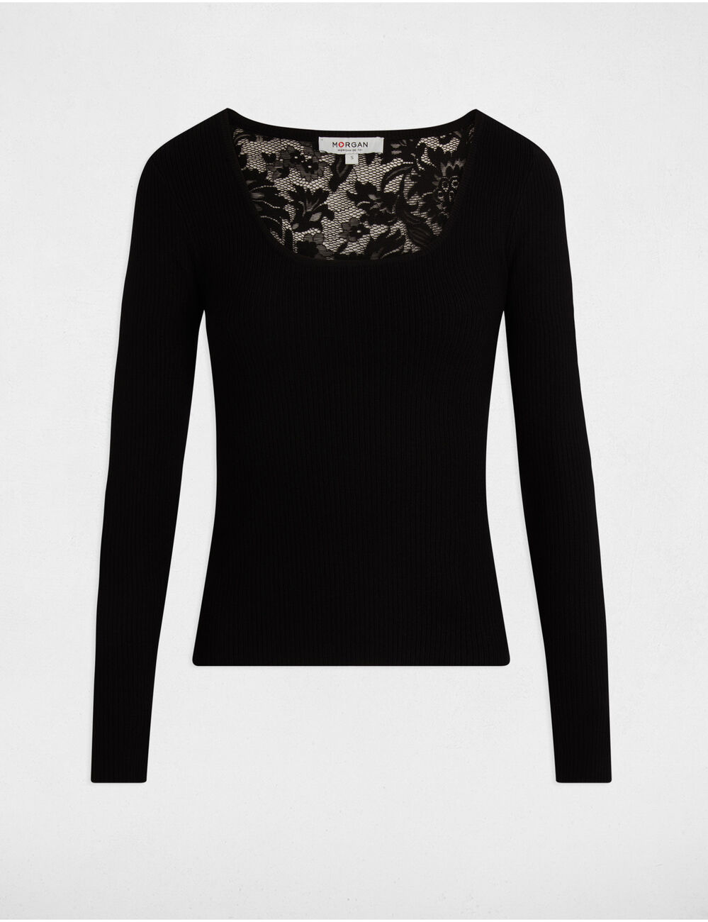 Pull manches longues noir femme