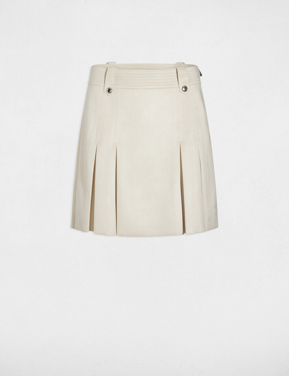 Jupe courte su&eacute;dine ecru femme
