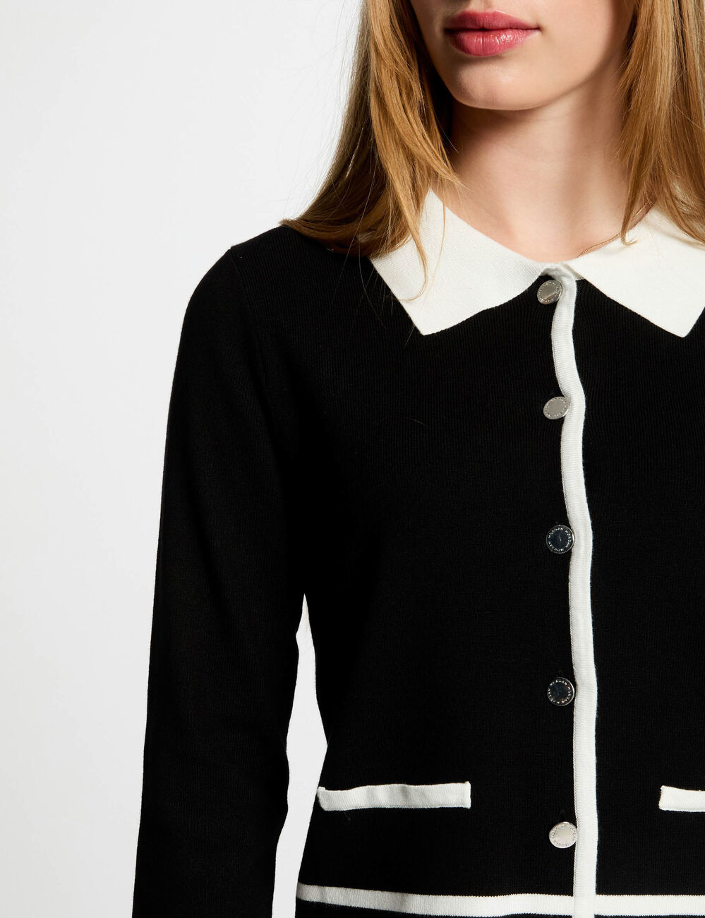Gilet manches 3/4 noir femme