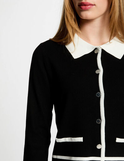 Gilet manches 3/4 noir femme