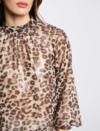 Bedruckte Bluse mit 3/4-Ärmeln mehrfarbig damen