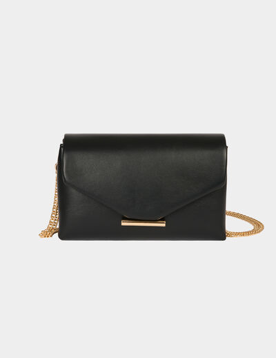 Sac bandouli&egrave;re similicuir noir femme