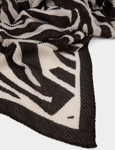 Plissierter Schal mit Muster elfenbein damen