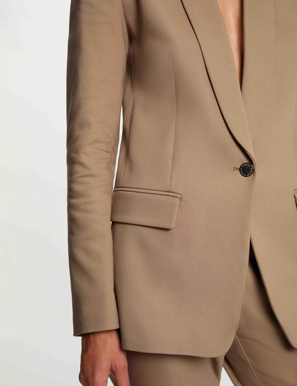Kurze Jacke mit Schalkragen maulwurfsgrau damen