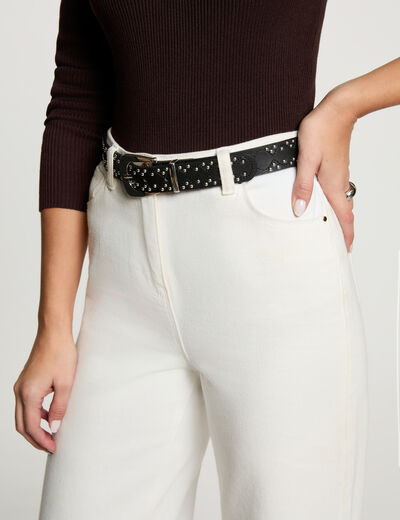 Ceinture fine clout&eacute;e noir femme