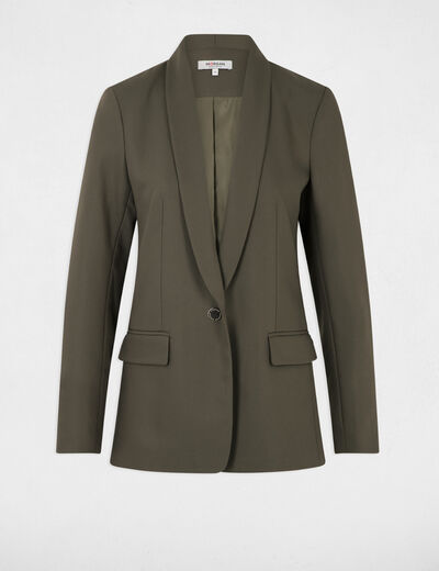 Kurze Jacke mit Schalkragen khakigrün damen
