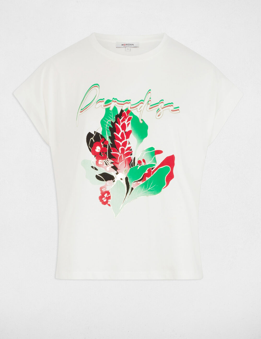 T-shirt à inscription blanc femme