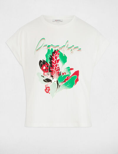 T-shirt mit Aufdruck weiss damen