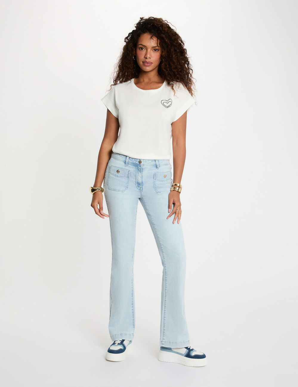 T-shirt manches courtes blanc femme