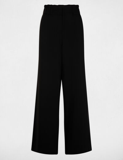 Weite Hose mit Falten schwarz damen