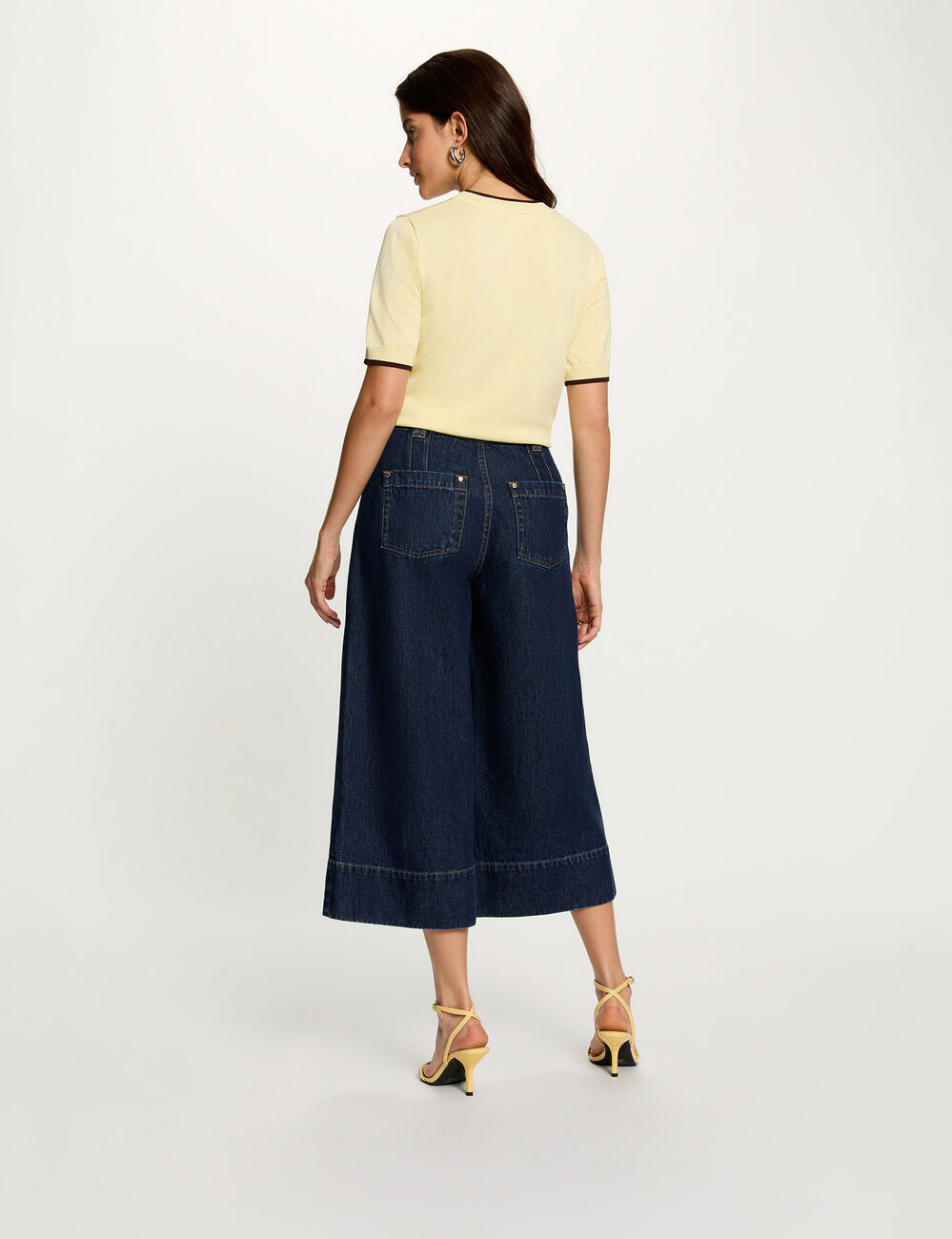 Kurzarm-Pullover pastelgelb damen