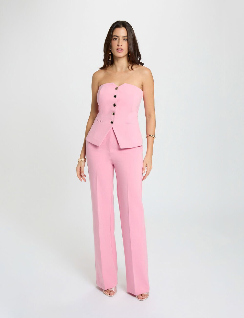 Tailliertes &auml;rmelloses Bustier hellrosa damen