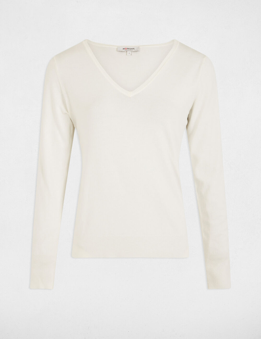 Pullover mit V-Ausschnitt weiss damen
