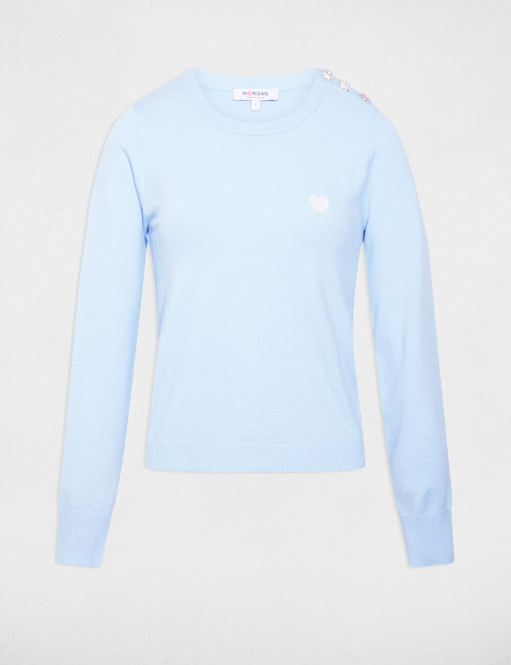 Pullover mit Rundhalsausschnitt himmelblau damen