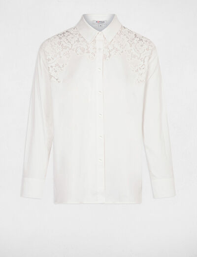 Chemise manches longues ecru femme