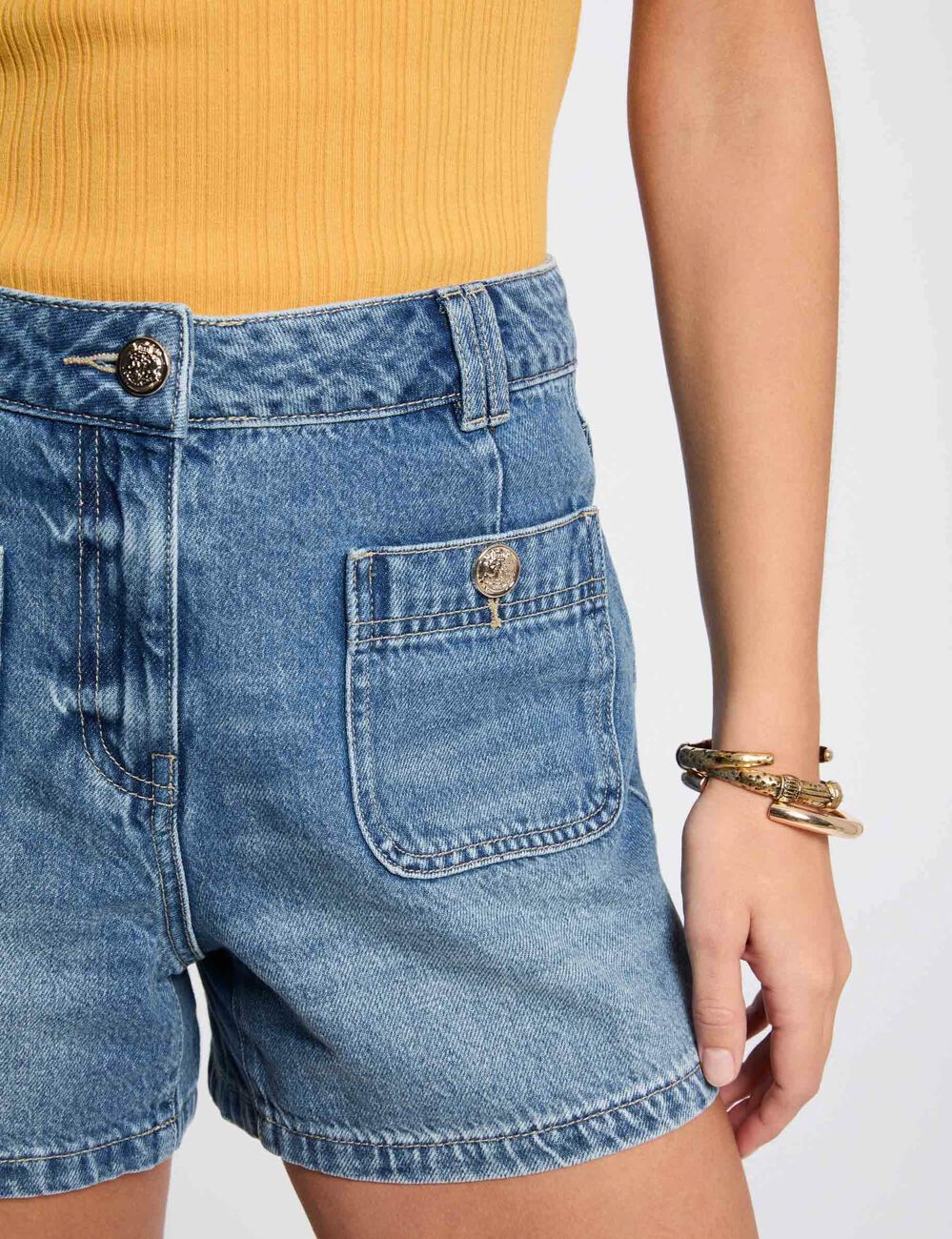 Jeans-Shorts mit Slim-Fit stone denim damen