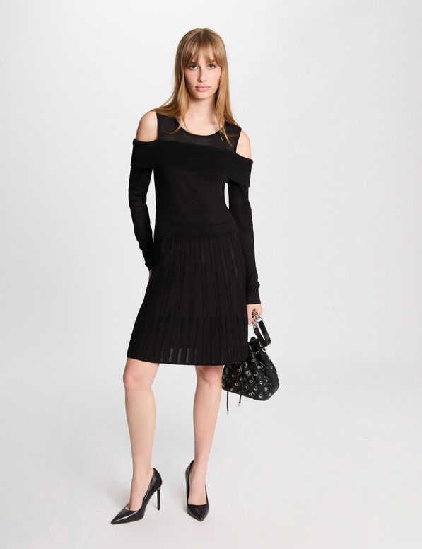 kurzes gestricktes trapez kleid schwarz damen Kurzes, gestricktes Trapez-Kleid schwarz damen