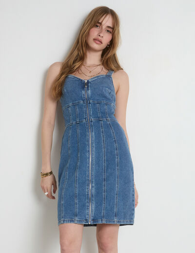 Kurzes, figurbetontes Jeans-Kleid stone denim damen