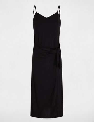eng anliegendes midikleid mit schlitz schwarz damen Eng anliegendes Midikleid mit Schlitz schwarz damen