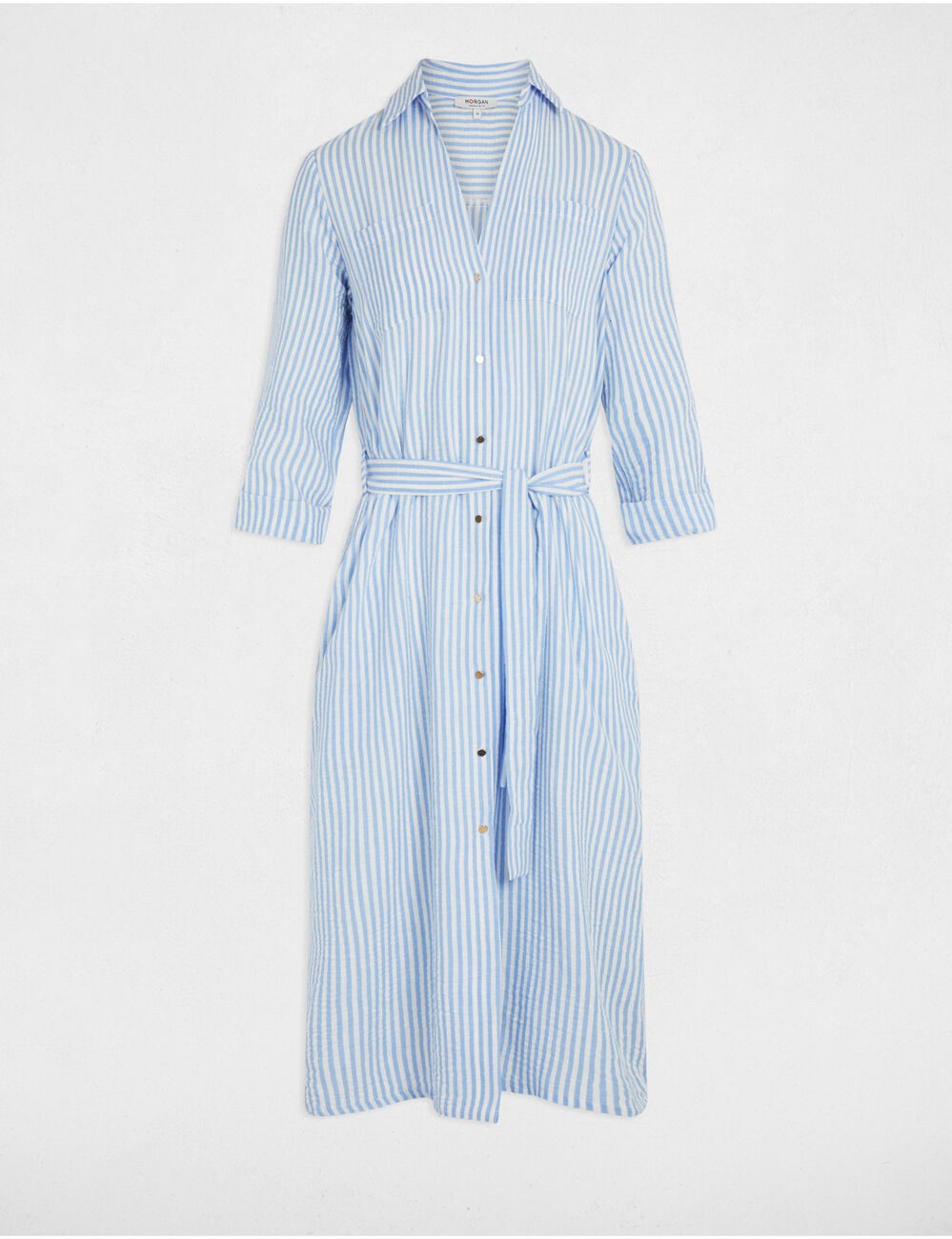Robe droite rayée bleu femme