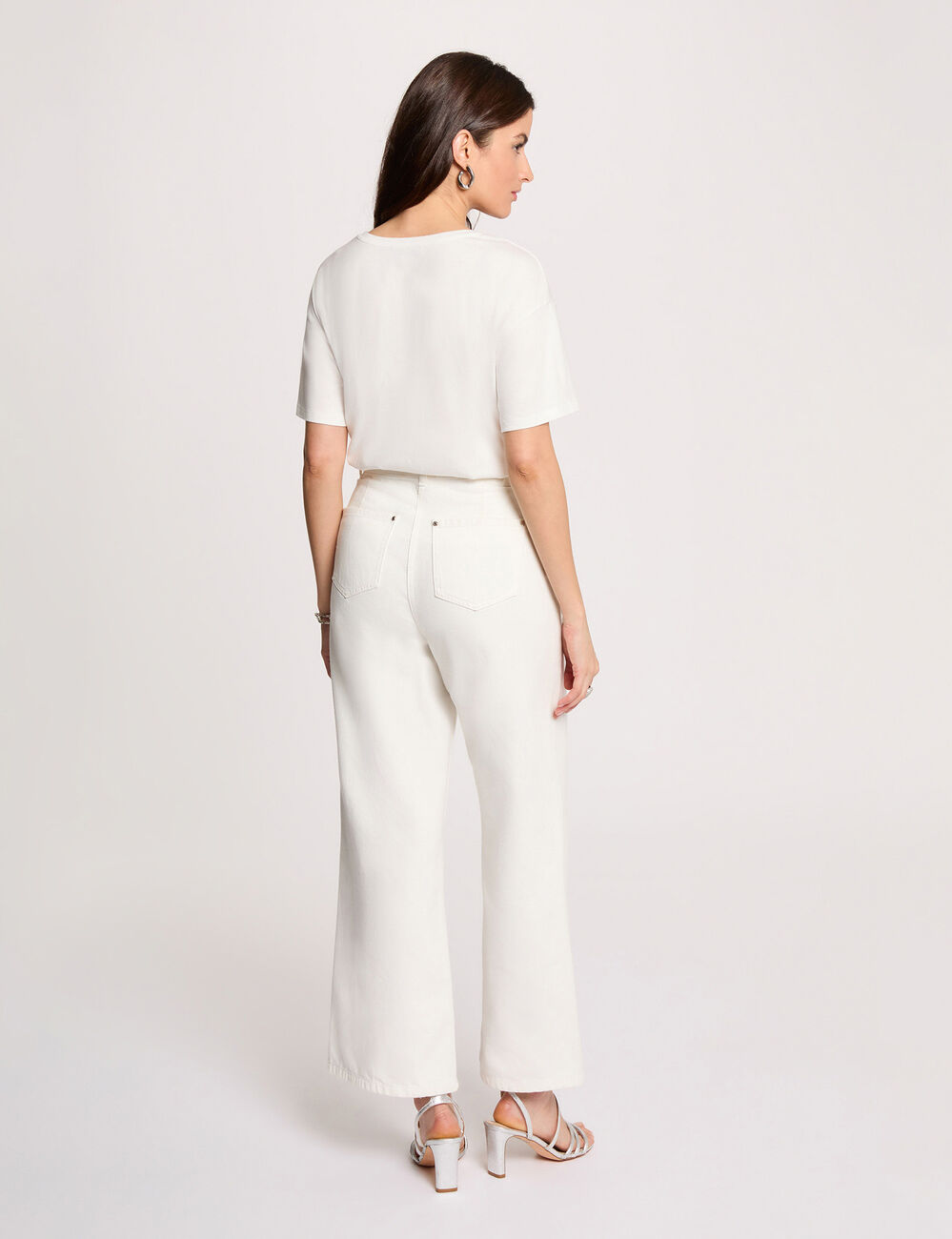 T-Shirt mit Rundhalsausschnitt weiss damen