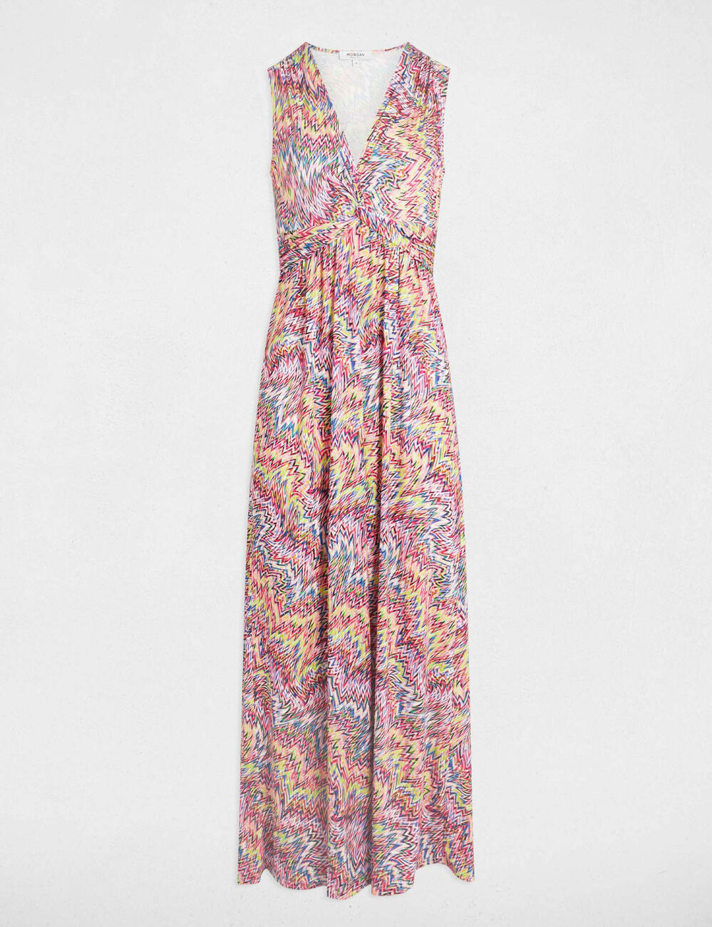 Langes, gerades, bedrucktes Kleid mehrfarbig damen