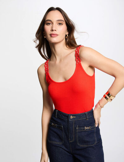 Ärmelloses Top orange damen