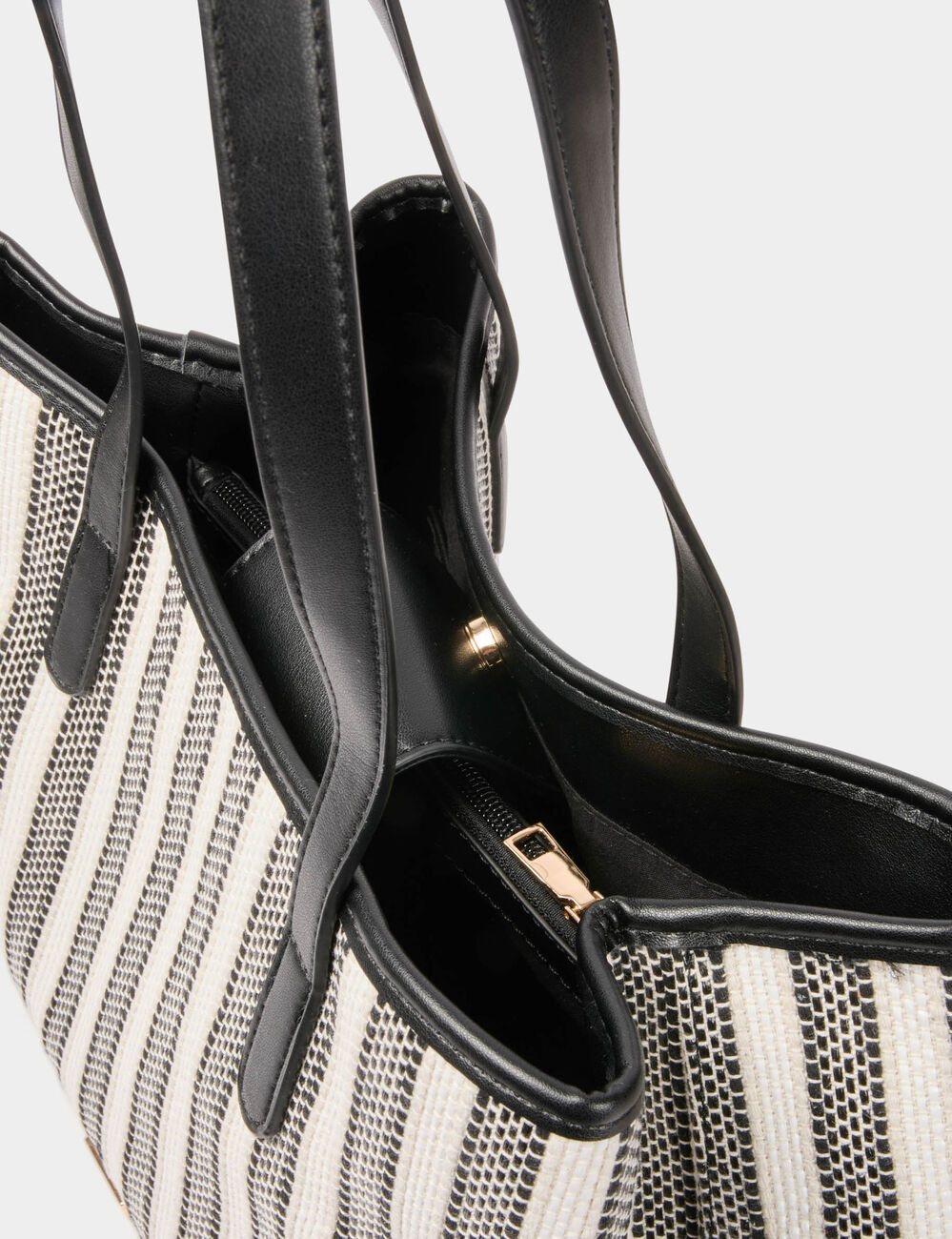 Gestreifte Tragetasche elfenbein damen