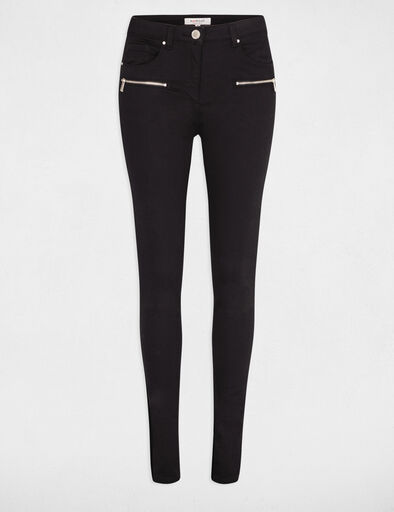 jeans slim details zippes noir femme Jeans slim détails zippés noir femme