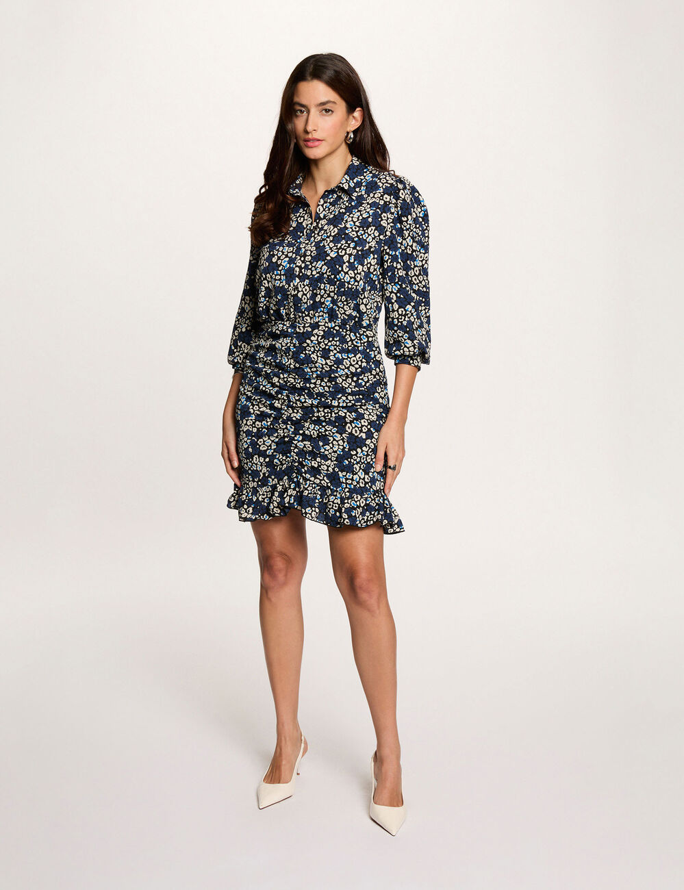 Robe courte fluide multicolore femme