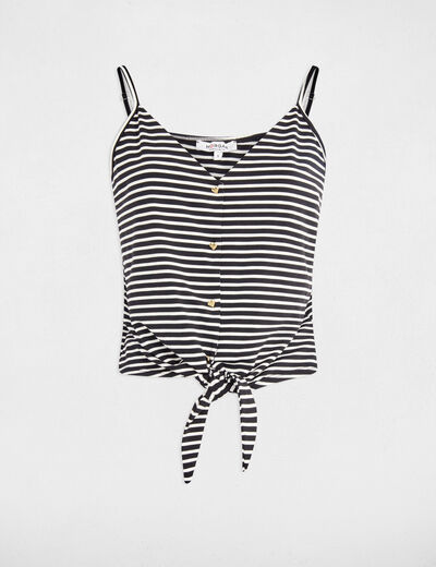 Cropped V-Ausschnitt Top schwarz damen