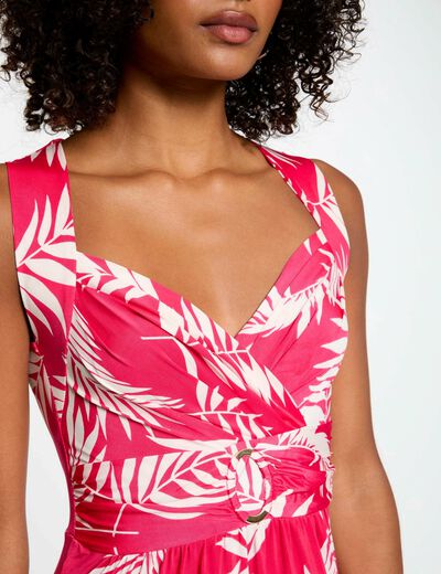 Kurzes, ausgestelltes, bedrucktes Kleid mehrfarbig damen
