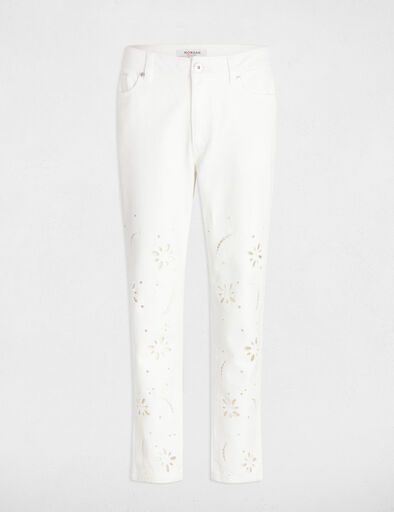 bestickte gerade jeans weiss damen Bestickte gerade Jeans weiss damen