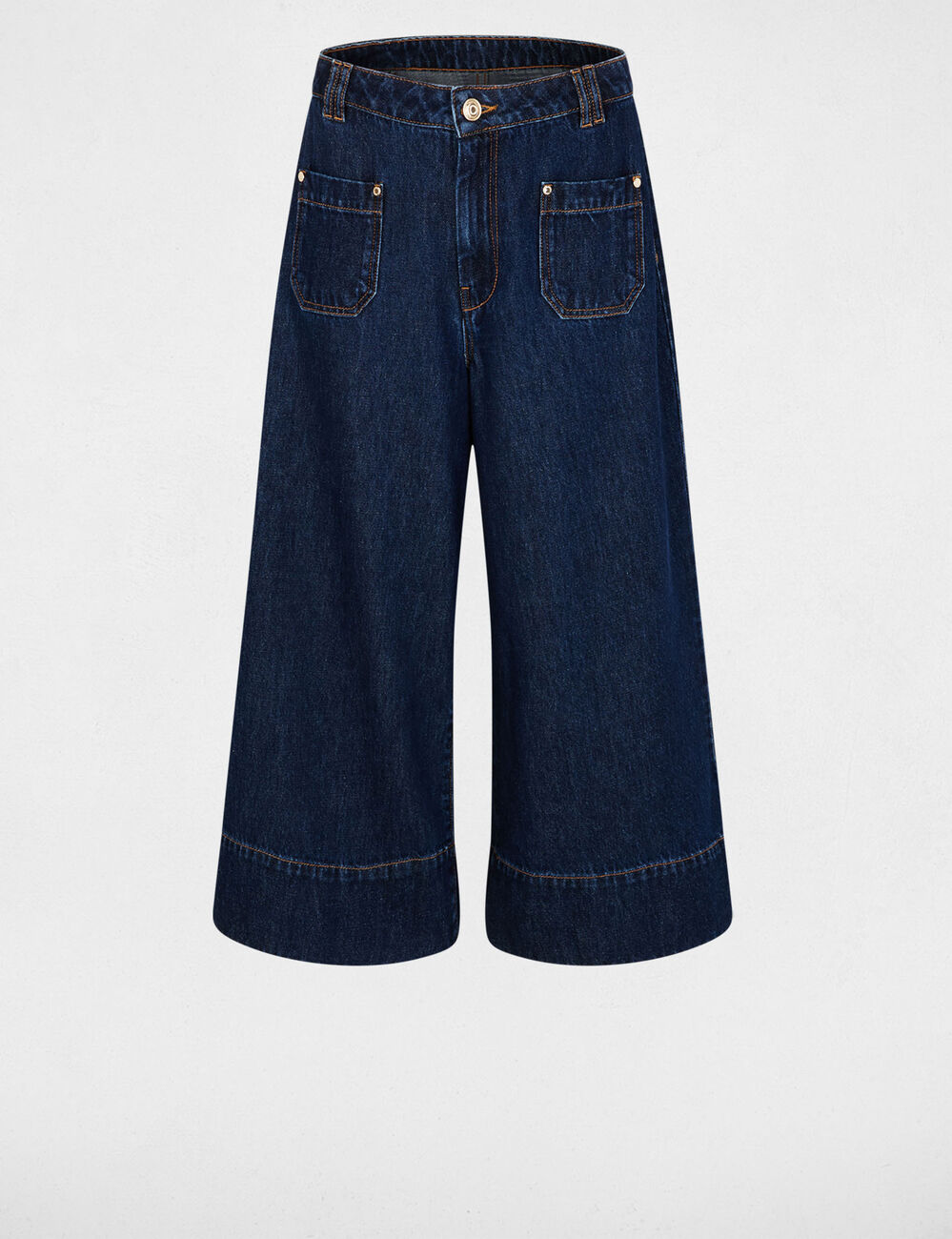 Bermuda taille haute bleu femme