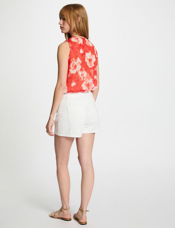 Ärmellose Bluse mehrfarbig damen