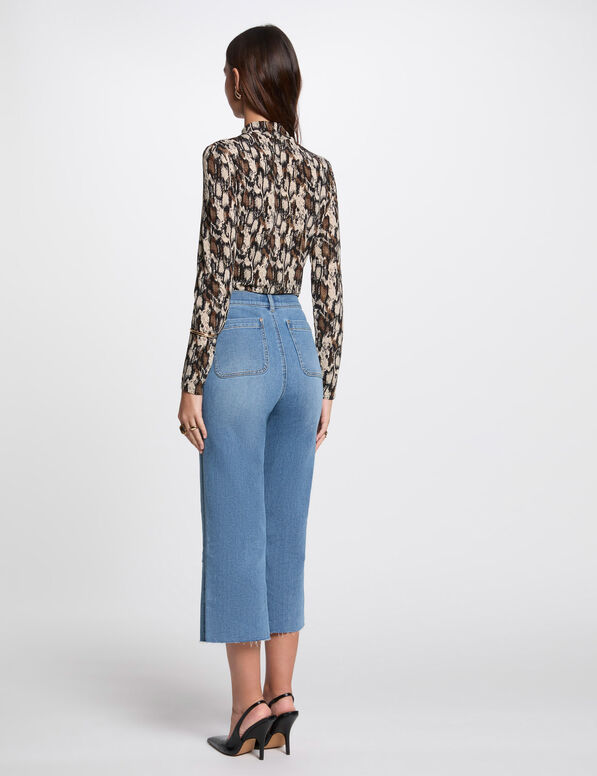 78 hose mit weitem bein stone denim damen 7/8-Hose mit weitem Bein stone denim damen