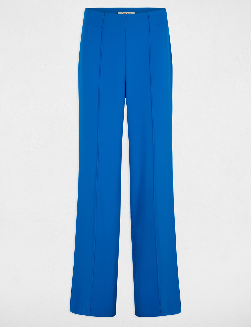 Pantalon jambe large fluide bleu electrique femme