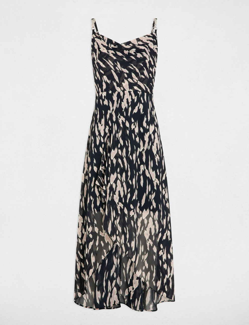 Fließendes langes Kleid schwarz damen